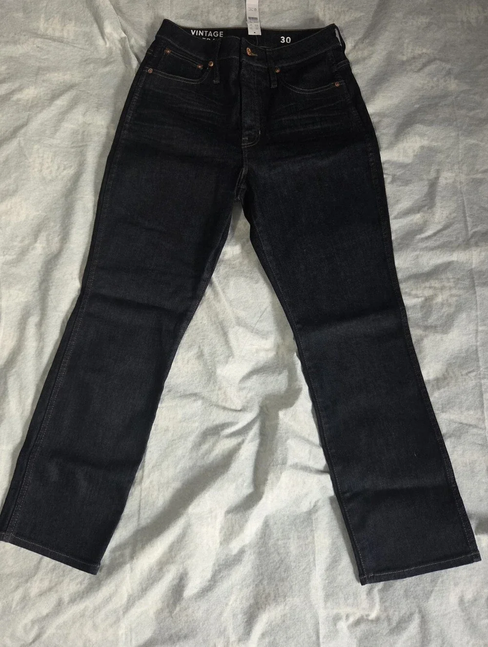 J Crew 9” Vintage Slim Straight Jean in Resin Rinse NWT Size 30